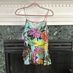 Trina Turk Women's Hadley Peplum Dahlia Dell Print Tank size Xs